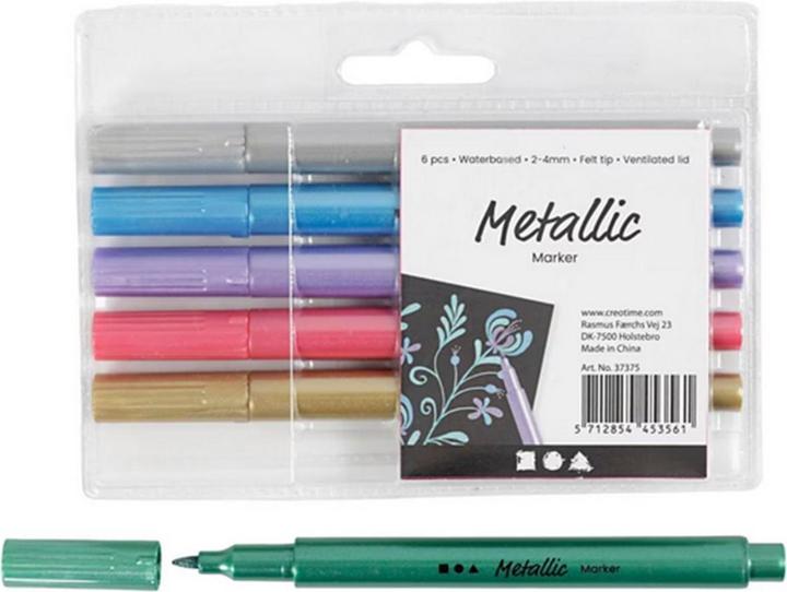 Image du produit Creativ Company Feutre de coloriage métallique 6 pièces (6x)