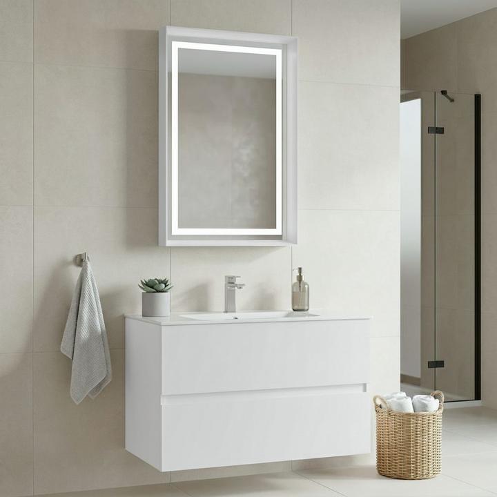 Produktbild Homitis Nest 91 v2 Bathroom Cabinet With Sink & Mirror Set (2 Pieces)