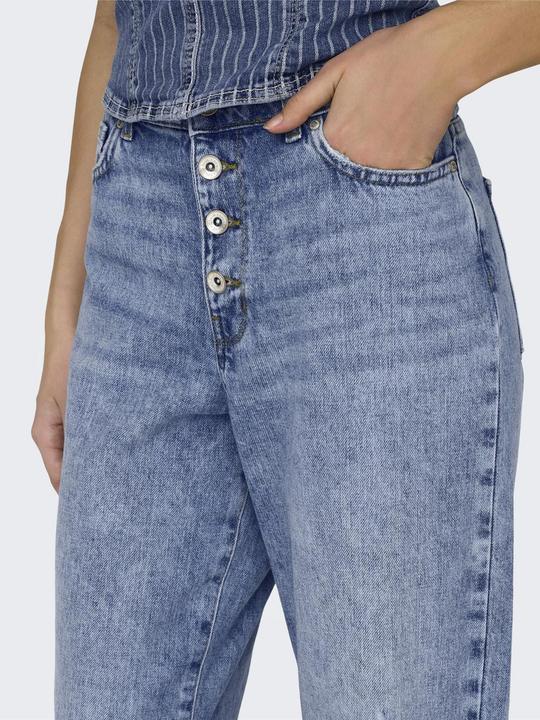 Produktbild Only Weiter Beinschnitt Hohe Taille Offener Saum Jeans Weit geschnitten jeans (W29/L32)