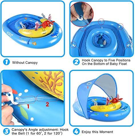 Immagine prodotto Activity Board Anello da nuoto per bambini con tettuccio parasole UPF50+ e gioco