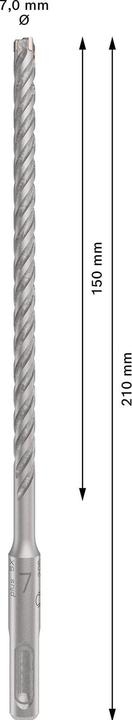 Immagine prodotto Bosch Professional Zubehör Punta per martello PRO SDS plus-5X, 7 x 150 x 210 mm (7,0 millimetri)