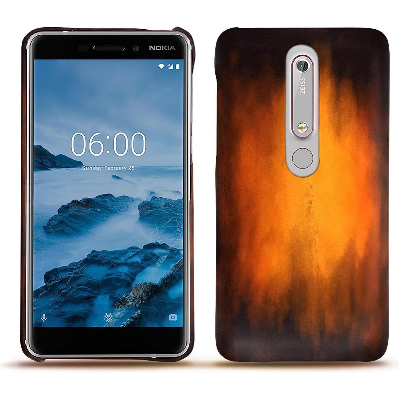 Noreve Lederschutzhülle (Nokia 6 (2018)), Smartphone Hülle, Violett