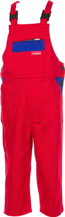 Produktbild Planam Kinder-Latzhose mittelrot/kornblumenblau 98/104 110/116 (110)