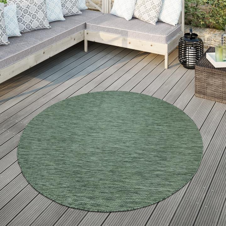 Produktbild TT Home Teppich Outdoor Wohnzimmer Esszimmer Balkon Wetterfest (80 cm)