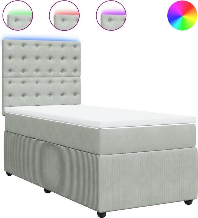 Actual product image vidaXL Bo x spring bed with mattress 120 x 190 cm velvet (120 x 190 cm)