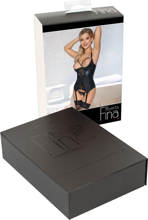 Actual product image Abierta Fina Suspender shirt and thong (75 B)