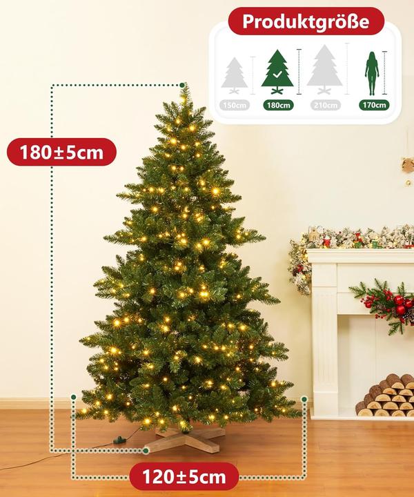Actual product image Yorbay Künstlicher Weihnachtsbaum mit 240 LEDs (180 cm)