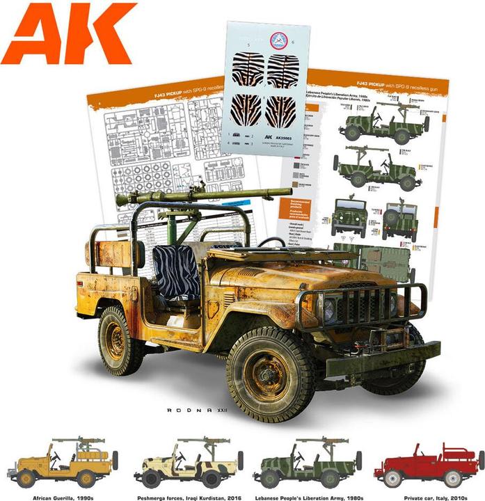 Produktbild AK Interactive 35003 FJ43 Pickup w/SPG-9 Recoilless Gun 1:35 Plastic Model Kit