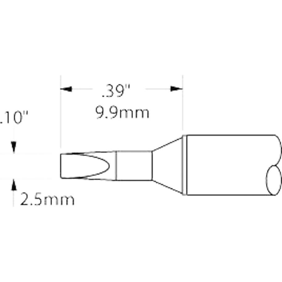 Metcal Lötpatrone für MX-500 STTC, 2,5 mm, 9,9 mm, meisselform, Lötgerät Zubehör