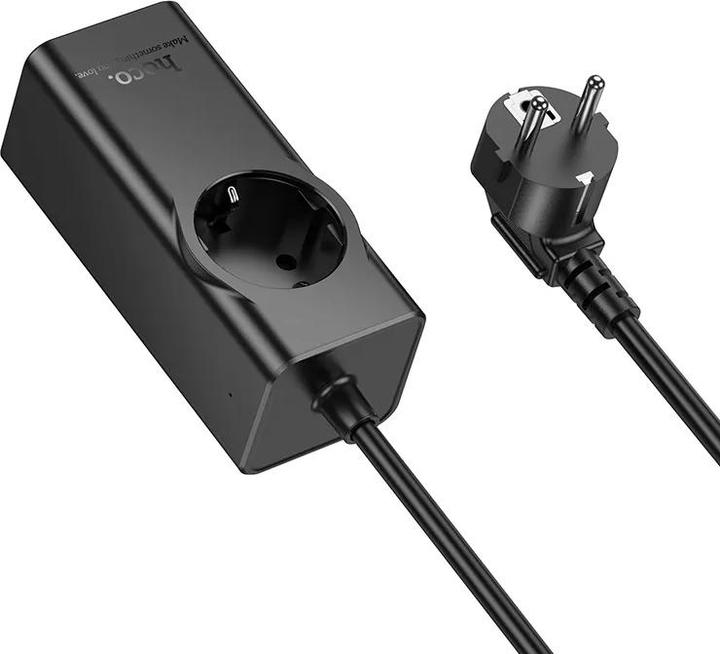 Image du produit Hoco Adapter extension cord 1 socket + USB A + 3 x Type C PD QC3.0 3A 67W NS9 2 m black (67 W, 4 ports)