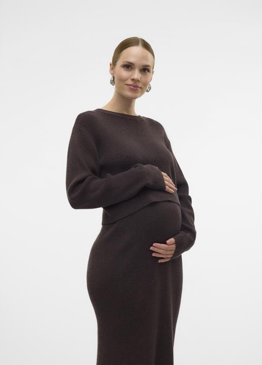 Produktbild Mamalicious Normal geschnitten Rundhals Gerippte Ärmelbündchen Tragetasche Strickpullover (XL)