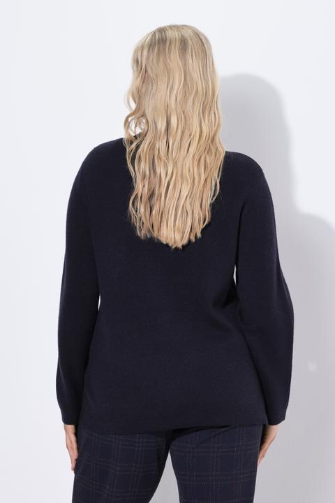 Immagine prodotto Ulla Popken Maglione dal taglio oversize con fiori, collo alto e maniche lunghe (42, 44)