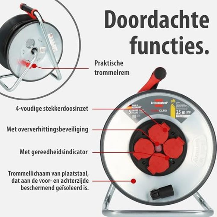 Actual product image Brennenstuhl Professional SteelCore cable reel IP44 (25 m, 2.50 mm²)