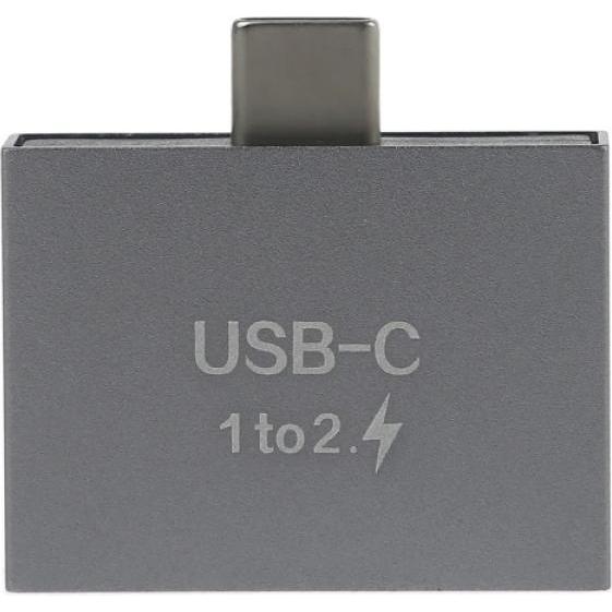Thumbnail - PowerGuard USB-C auf Doppel USB-C Splitter Charge Adapter (USB Typ C, USB Typ C), Mobilgerät Adapter, Schwarz