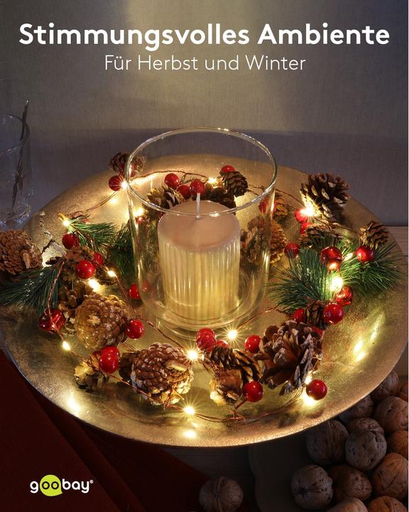 Produktbild Goobay Tannenzapfen & rote Beeren (2.20 m)