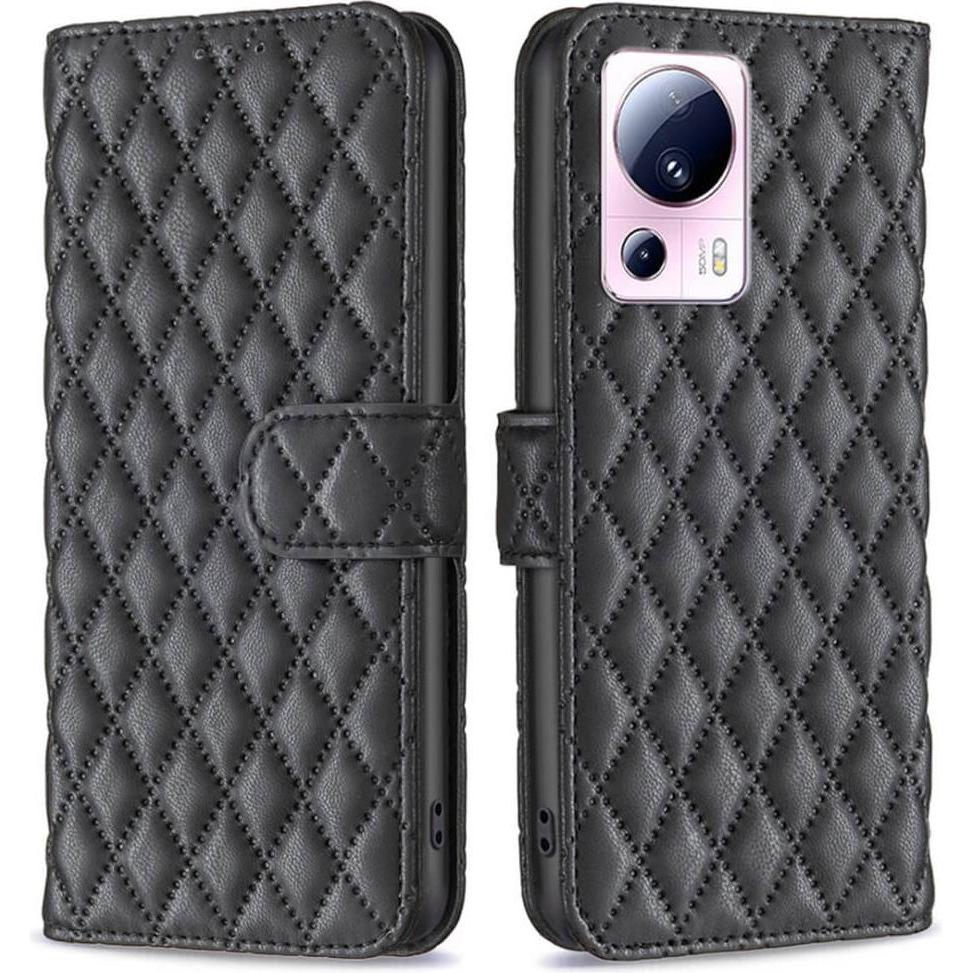 Binfen Color Xiaomi 13 Lite - BINFEN Leder Etui Hülle schwarz (Xiaomi 13 Lite), Smartphone Hülle, Schwarz