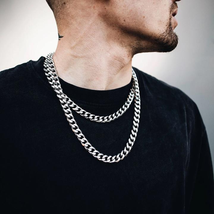 Produktbild K12 - Silver Cuban Chain - 10.5 mm (Chirurgenstahl 316L)