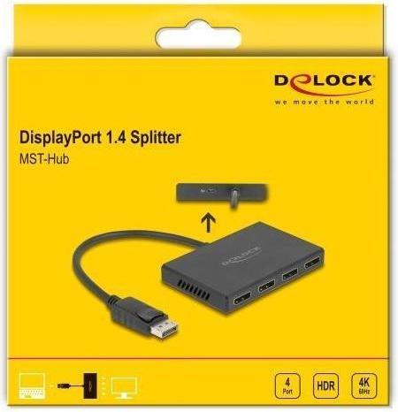 Immagine prodotto Delock Splitter DisplayPort 1.4 1 x DisplayPort in a 4 x DisplayPort out (10.50 cm)