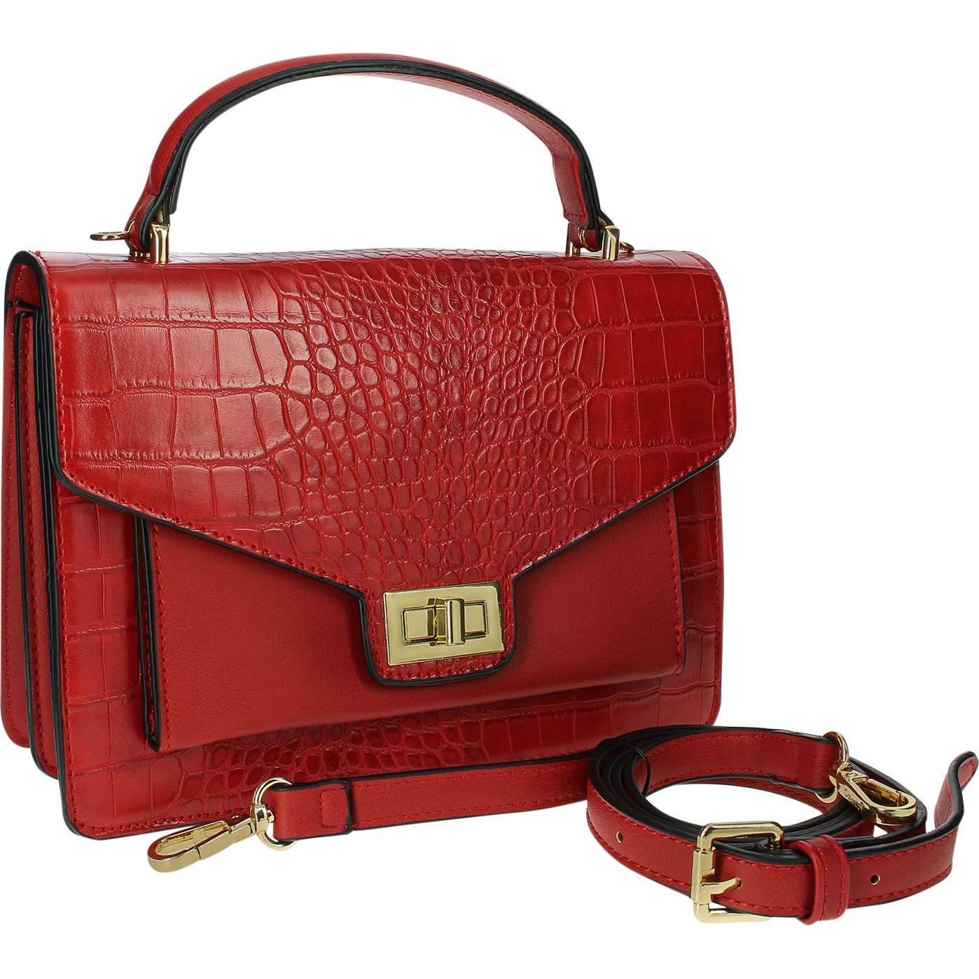 Thumbnail - Gallantry, Handtasche, Krokodil Umhängetasche, Rot