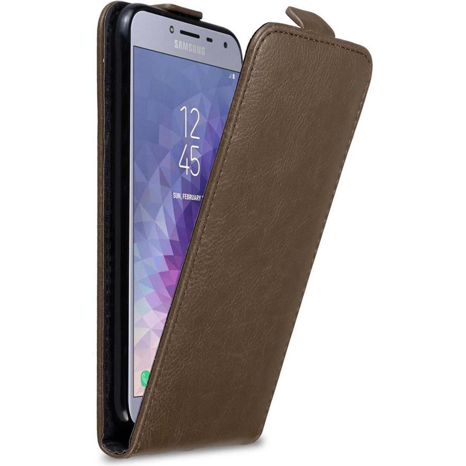 Cadorabo Flip wie Invisible Cover (Samsung Galaxy J4 (2018)), Smartphone Hülle, Braun