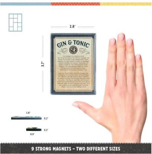 Produktbild Nostalgic-Art Merchandising Magnet-Set Gin & Tonic 9 Stück, Mehrfarbig (9x)