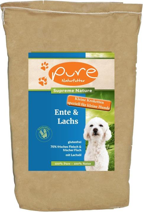 Immagine prodotto Pure Naturfutter Cibo secco Anatra e salmone supremo, crocchette piccole (Senior, Adulto, Junior, 1 pz., 2000 g)