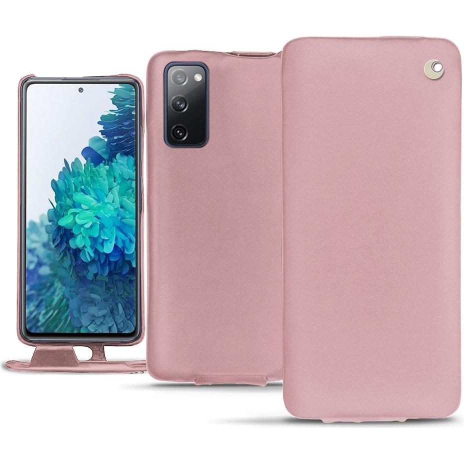 Noreve Lederschutzhülle vertikal (Samsung Galaxy S20 FE), Smartphone Hülle, Rosa