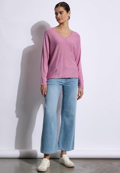 Image du produit Street One Pull à col en V, manches longues, tricot fin et doux (40)