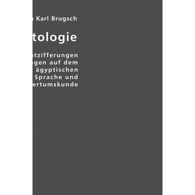 Die Ägyptologie, Fachbücher von Heinrich Karl Brugsch