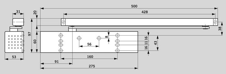 Immagine prodotto Dormakaba Chiudiporta TS 93 B Basic design Contur (Interno)