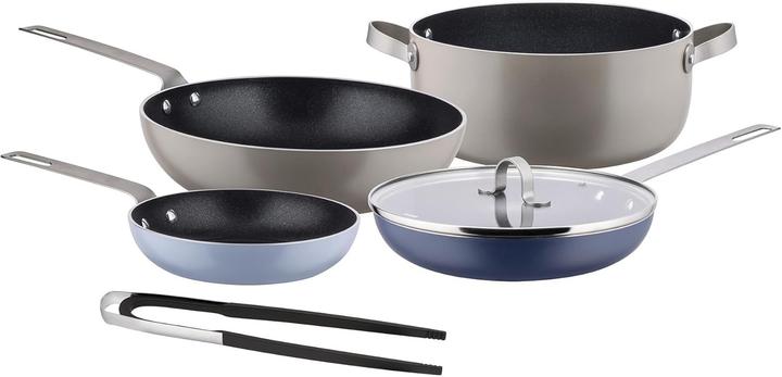 Alessi Cooking pot set TAMA (Frying pan, Pot, Wok, Aluminium)