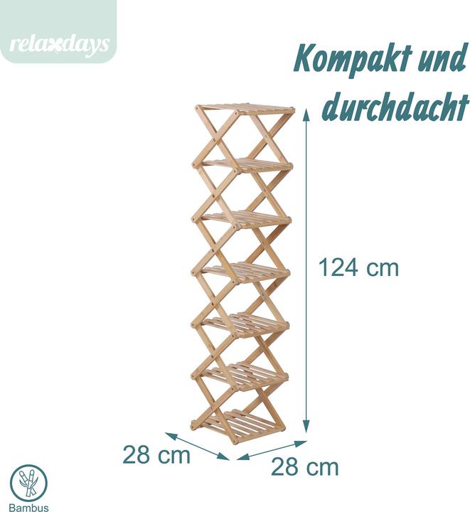 Produktbild Relaxdays Schuhregal faltbar (28 x 28 x 125 cm)