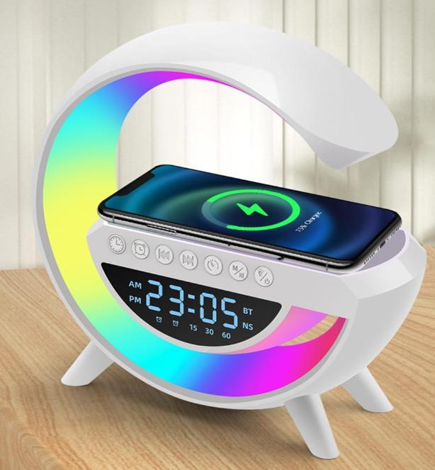 Produktbild Energy Sistem Wolulu AS-50195 Nakts Gaisma ar Bezvadu lādētāju / Bluetooth Skaļruni / Modinātāju / LED / RGB