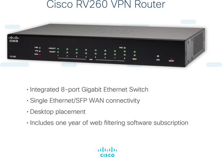 Image du produit Cisco RV260 : routeur VPN