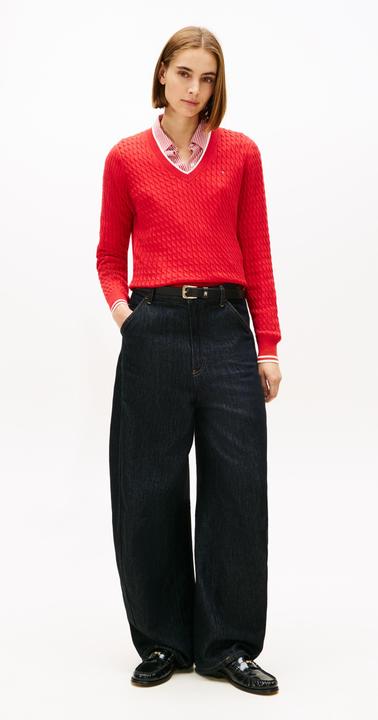 Produktbild Tommy Hilfiger Kabelfein GG V-Ausschnitt Langarmpullover (S)