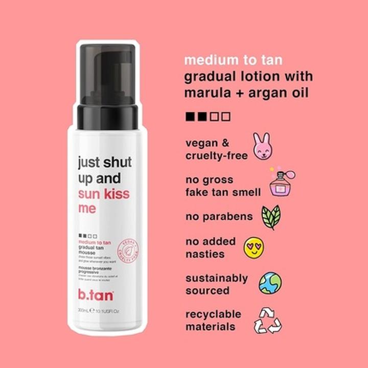 Produktbild B.Tan Medium Gradual Fake Tan Mousse - Just Shut Up And Sun Kiss Me (Selbstbräunungsschaum)