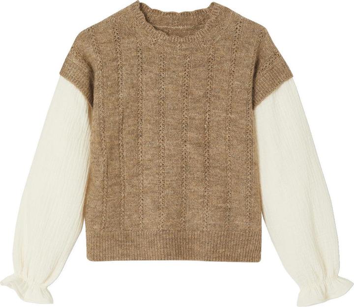 Actual product image Vertbaudet Mädchen 2-in-1-Pullover, Ajourstrick (128)
