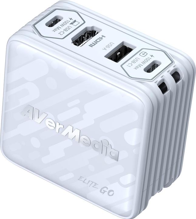 Actual product image AVerMedia Charging dock, EliteGO (GC313Pro) White, 100W GaN, HDMI (Mac, Windows)