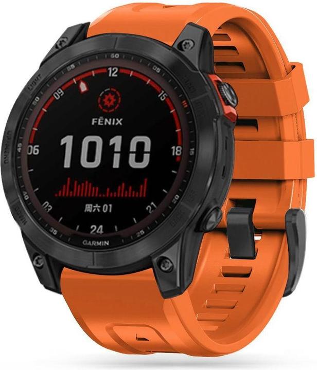 Productafbeelding Tech Išmaniojo laikrodžio Garmin Fenix 3/5X/5X PLUS/6 Pro/6X/7X dirželis, Oranžinės spalvos (26 mm, TPU)