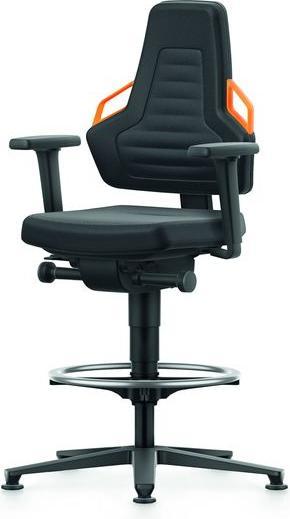 Actual product image Bimos Industrial swivel chair, Supertec, with glides and foot ring, high