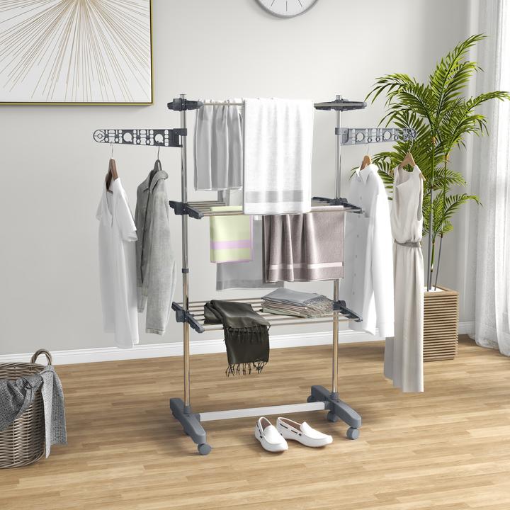 Actual product image Homcom Laundry rack with clothes hooks