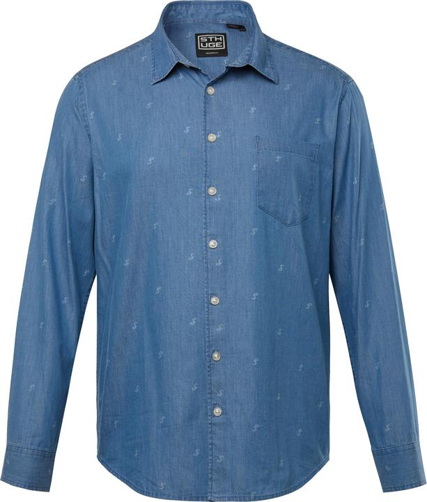 Produktbild Sthuge Jeans-Hemd, Langarm, Alloverprint, Modern Fit, Kentkragen (8XL)