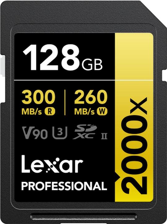 Lexar Professional Gold 2000x (128 GB, SDXC, U3, UHS-II)