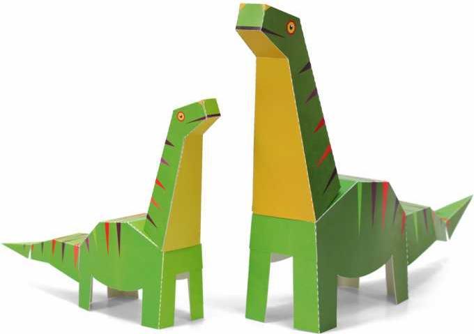 Actual product image Pukaca Paper toys. Maxi Diplodocus (6 x)