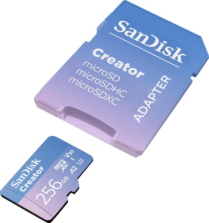 Produktbild SanDisk Creator UHS-I V30 (256 GB, microSD, U3, UHS-I)