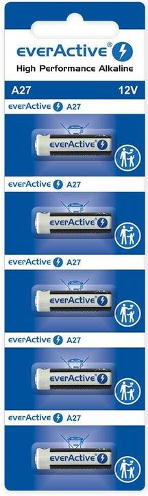 Energielabel Everactive 5 x Alkaline batterijen 27A 12V blisterverpakking 5 stuks. (5 Pcs., A27, 25 mAh)