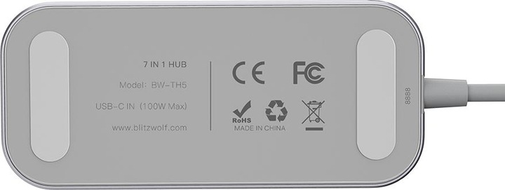 Actual product image BlitzWolf BW-TH5 Interface Hub USB 3.2 Gen 1 (3.1 Gen 1) Type-C (USB-C, 5 Ports)