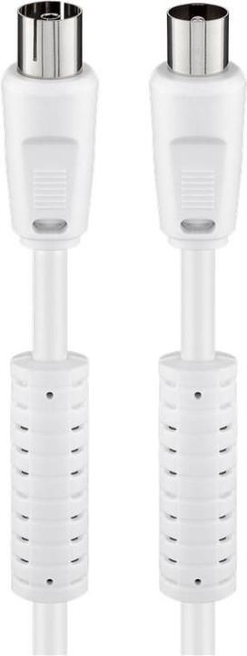 Actual product image Goobay antenna connection cable, 100% shielded, gold-plated, white, 10 m (80 dB, Antenna cable)