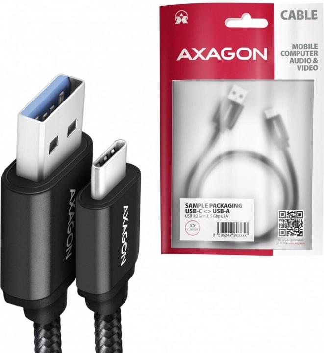 Produktbild Axagon USB A — USB C (2 m, USB 3.2 Gen 1, 5 W)