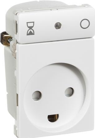 Actual product image LK FUGA® indsats Timer stikkontakt 1,5 modul, 2 pol med jord 10A - Hvid Tids indstil